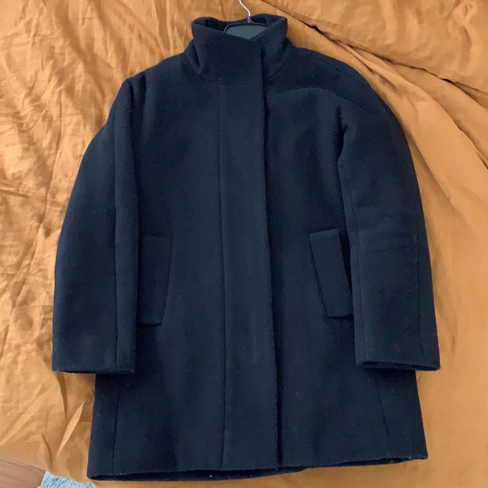 J. Crew Factory City Wool Blend Peacoat (Black)